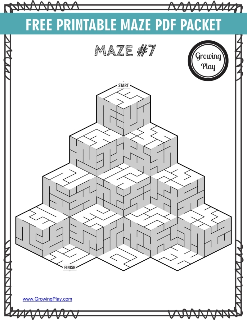 Printable Mazes PDF Packet FREE Growing Play
