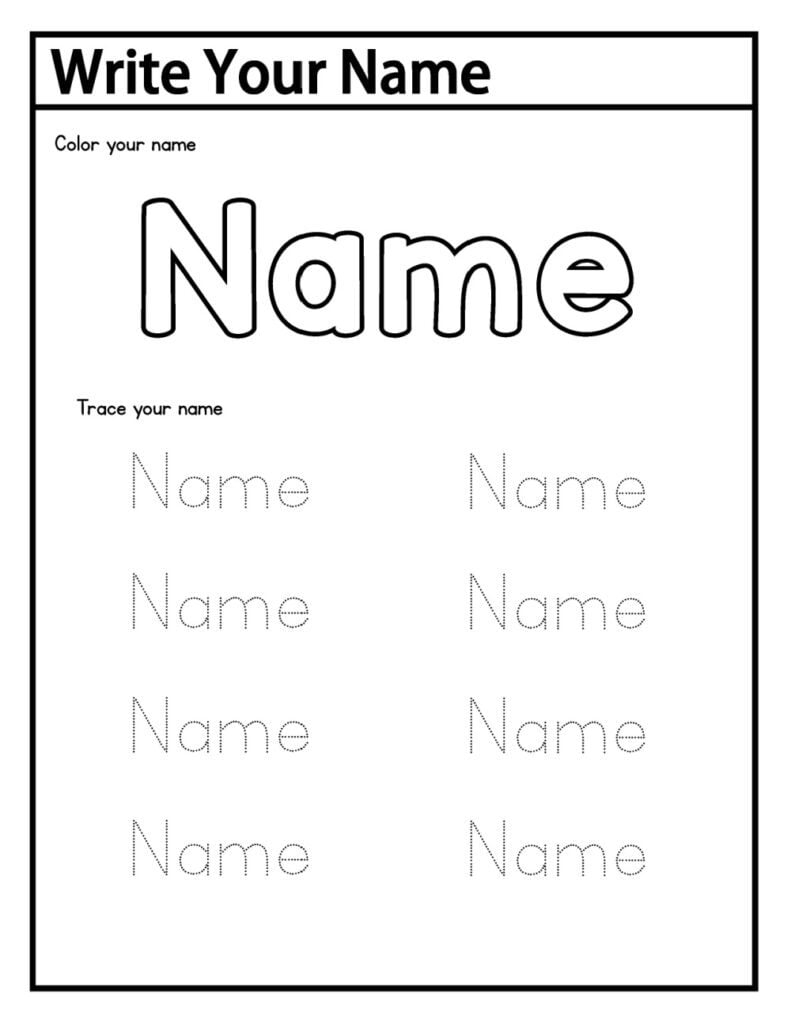 free name handwriting worksheets