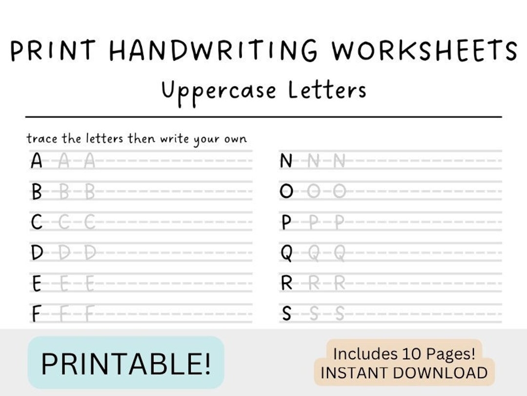 print handwriting worksheets