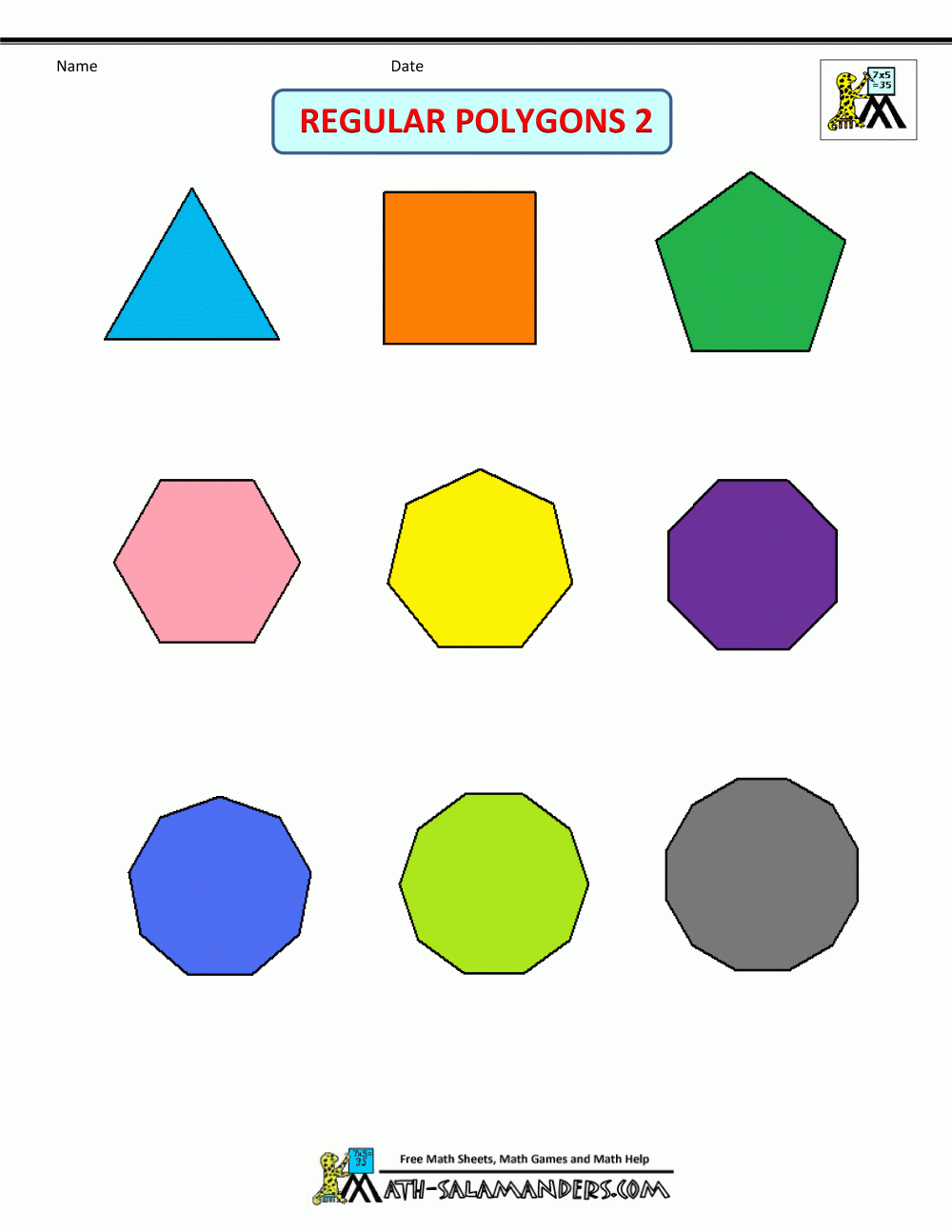 Printable Shapes 2D And 3D