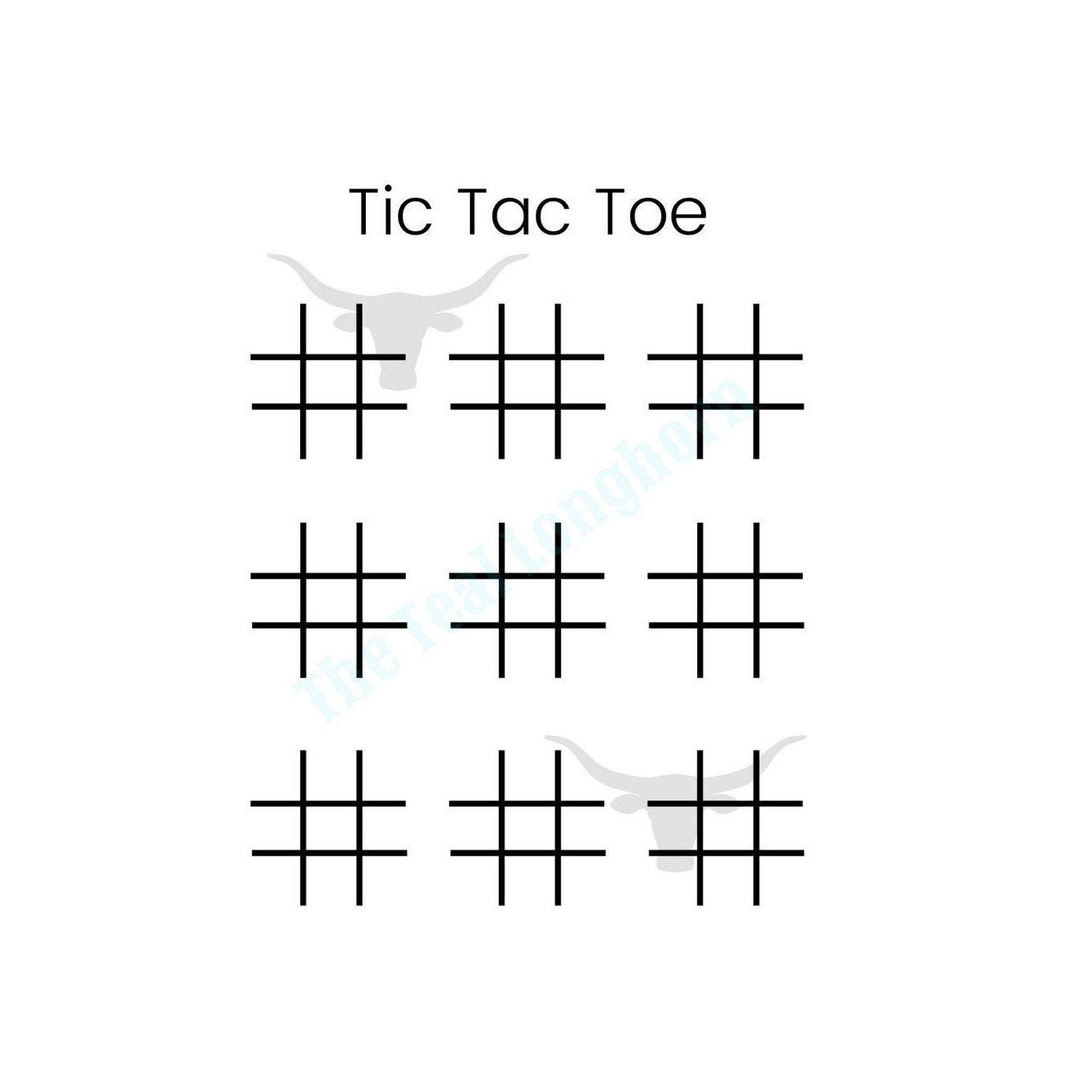 tic tac toe game printable