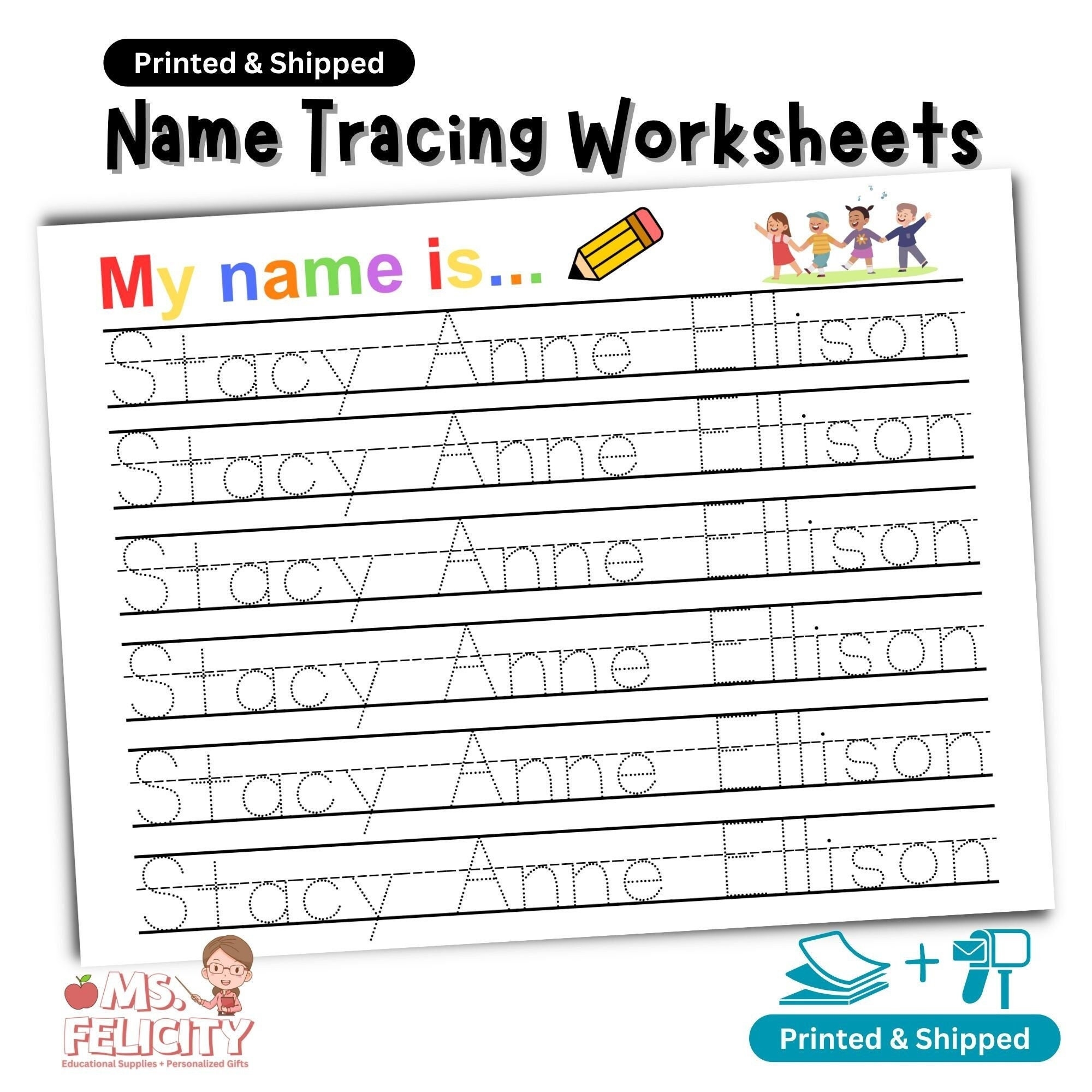 Printed And Shipped Name Tracing Worksheet Custom Trace Sheet Preschool Homeschool Kindergarten Personalized Handwriting Dry Erase Practice Printed And Shipped Name Tracing Worksheet Custom Trace Sheet Preschool Homeschool Kindergarten Personalized Handwriting Dry Erase Practice