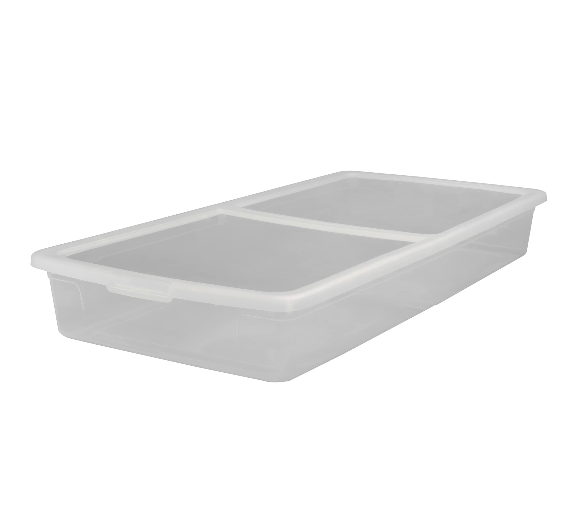 Project Source X large 17 5 Gallons 70 Quarts Clear Stackable Underbed Tote With Standard Snap Lid In The Plastic Storage Containers Department At Lowes