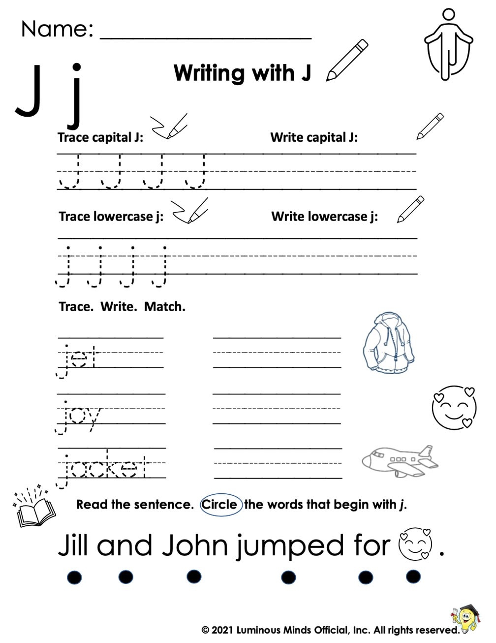 Reading Comprehension Worksheets Writing With J