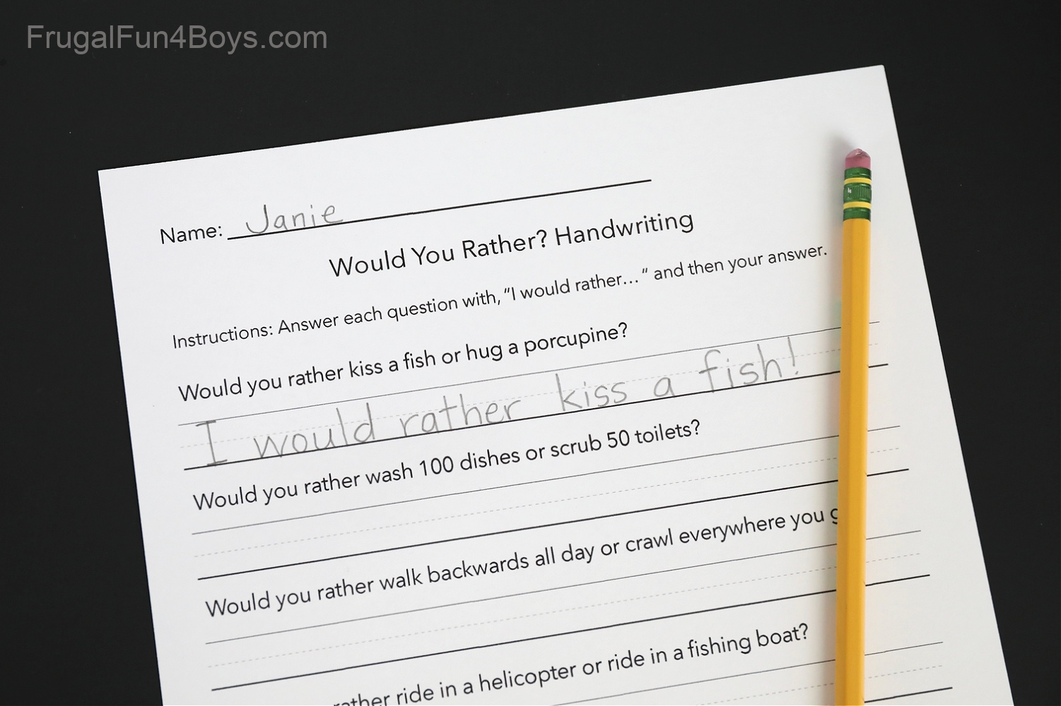 Ridiculous Handwriting Practice Frugal Fun For Boys And Girls