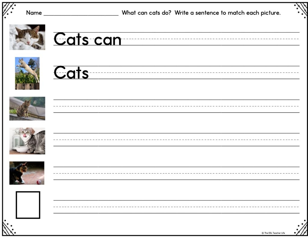 Sentence Writing The ESL Teacher Life