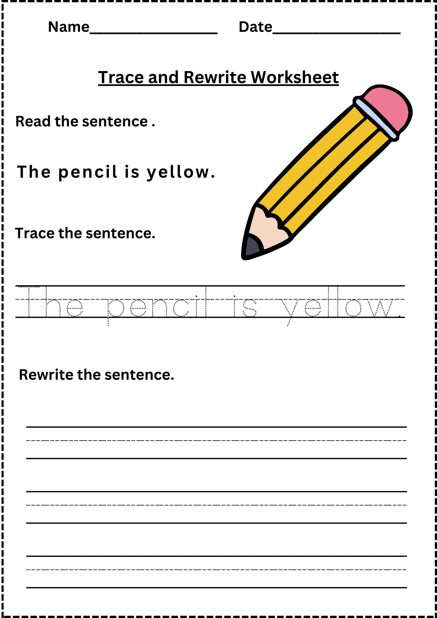 handwriting kindergarten writing sentences worksheets