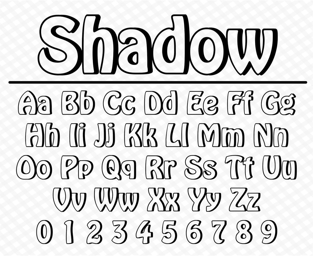 Shadow Font Block Shadow Font Shadow Script Font Shadow Font Style Shadow Font Alphabet Shadow Letters Font Bubble Letters With Shadow Etsy Hong Kong