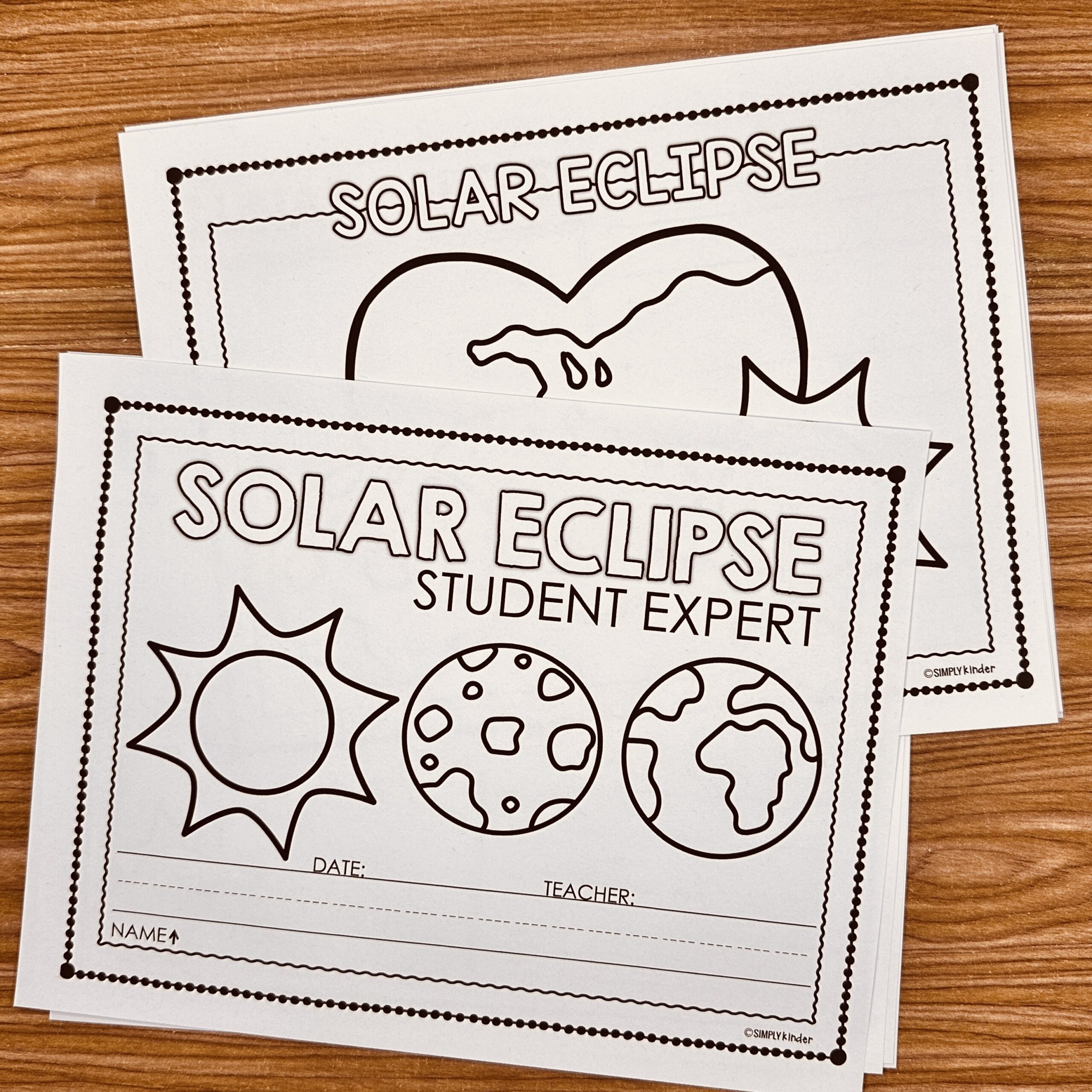 Solar Eclipse Certificates Simply Kinder Printable Membership