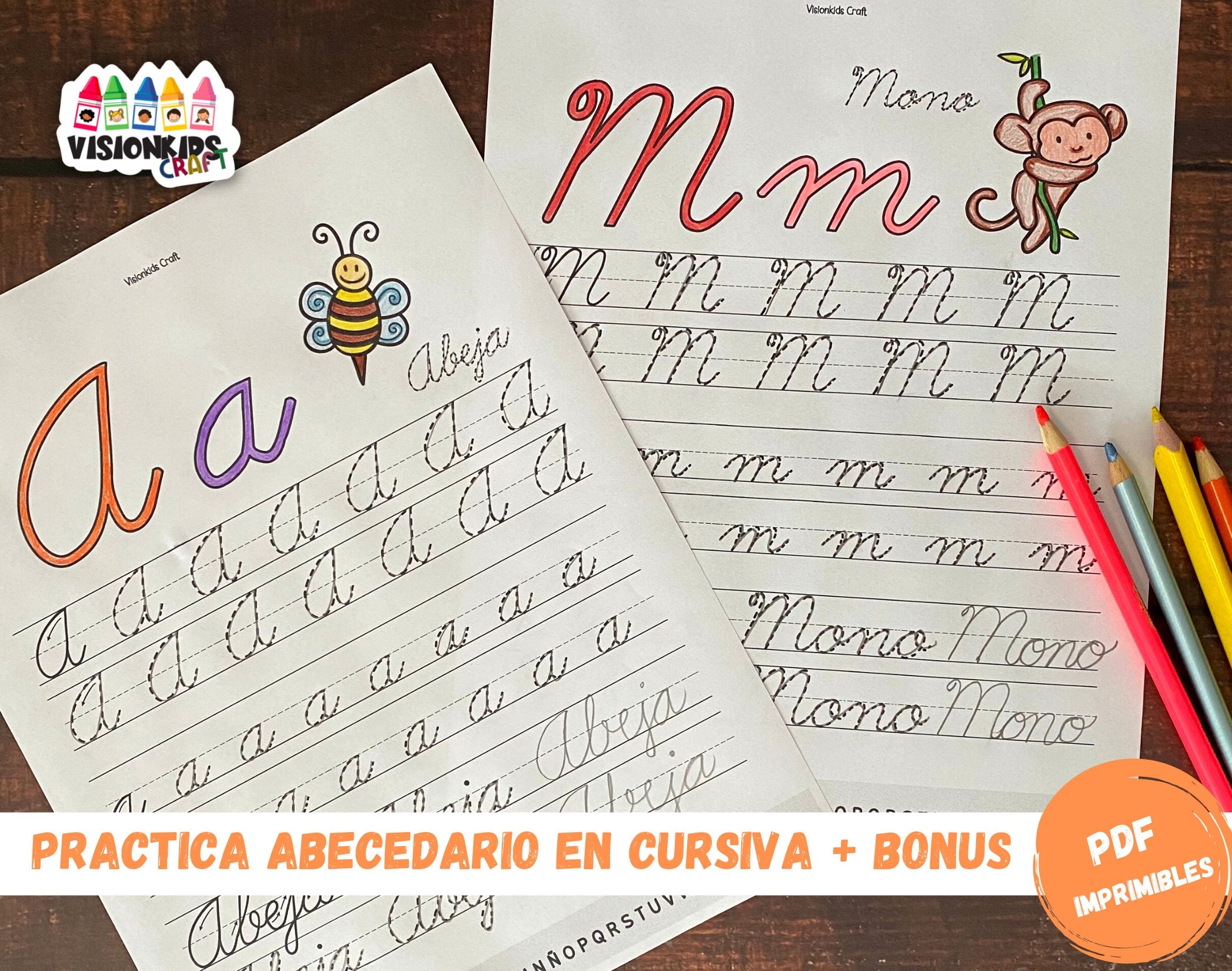 Spanish Alphabet Cursive Worksheets For Kids Bonus Tracing Sheets And Coloring Pages For Toddlers Printable Handwriting Practice Etsy