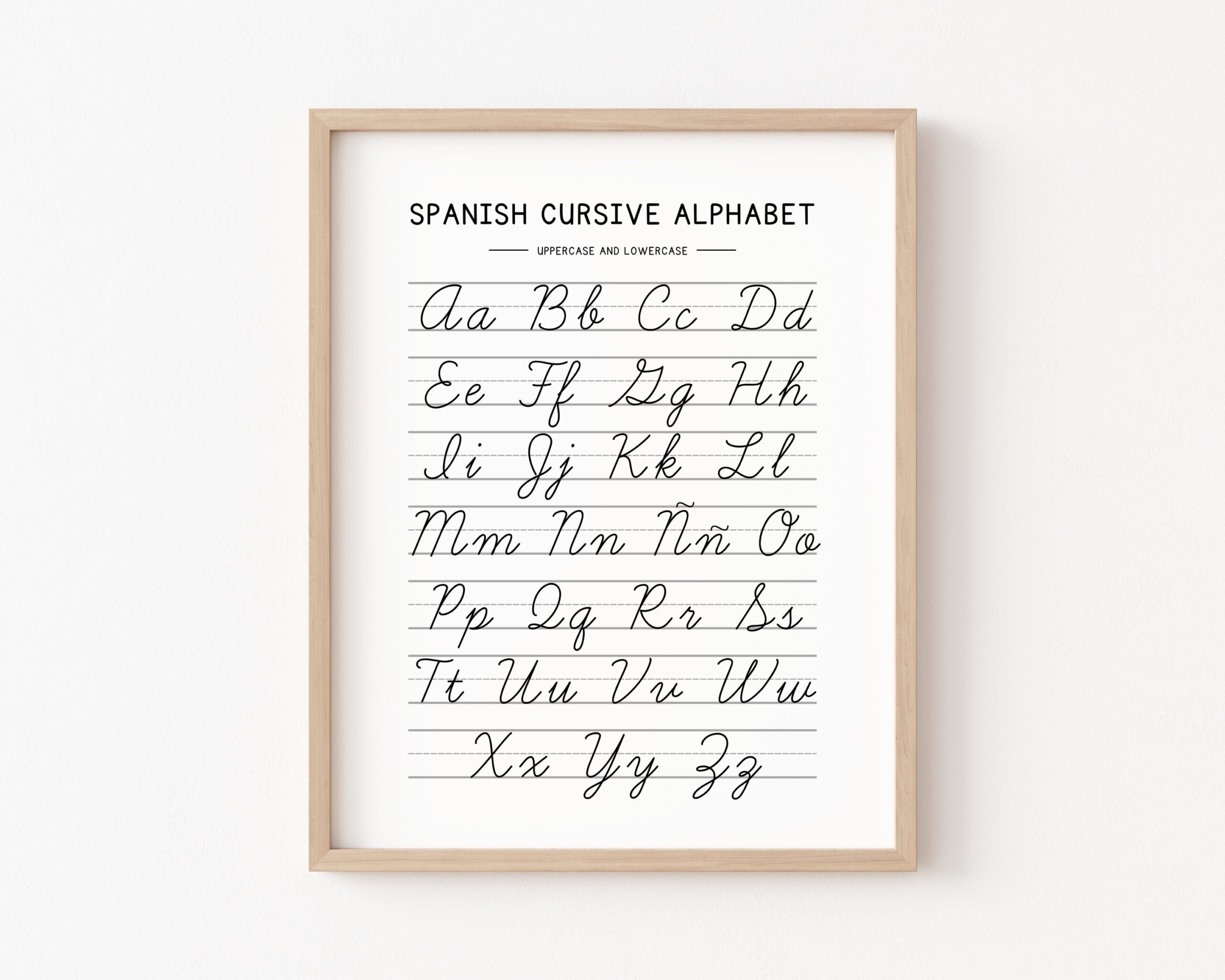 Spanish Cursive Alphabet Spanish ABC Homeschool Classroom Posters Educational Posters Bilingual Classroom Cursive Handwriting Chart Etsy