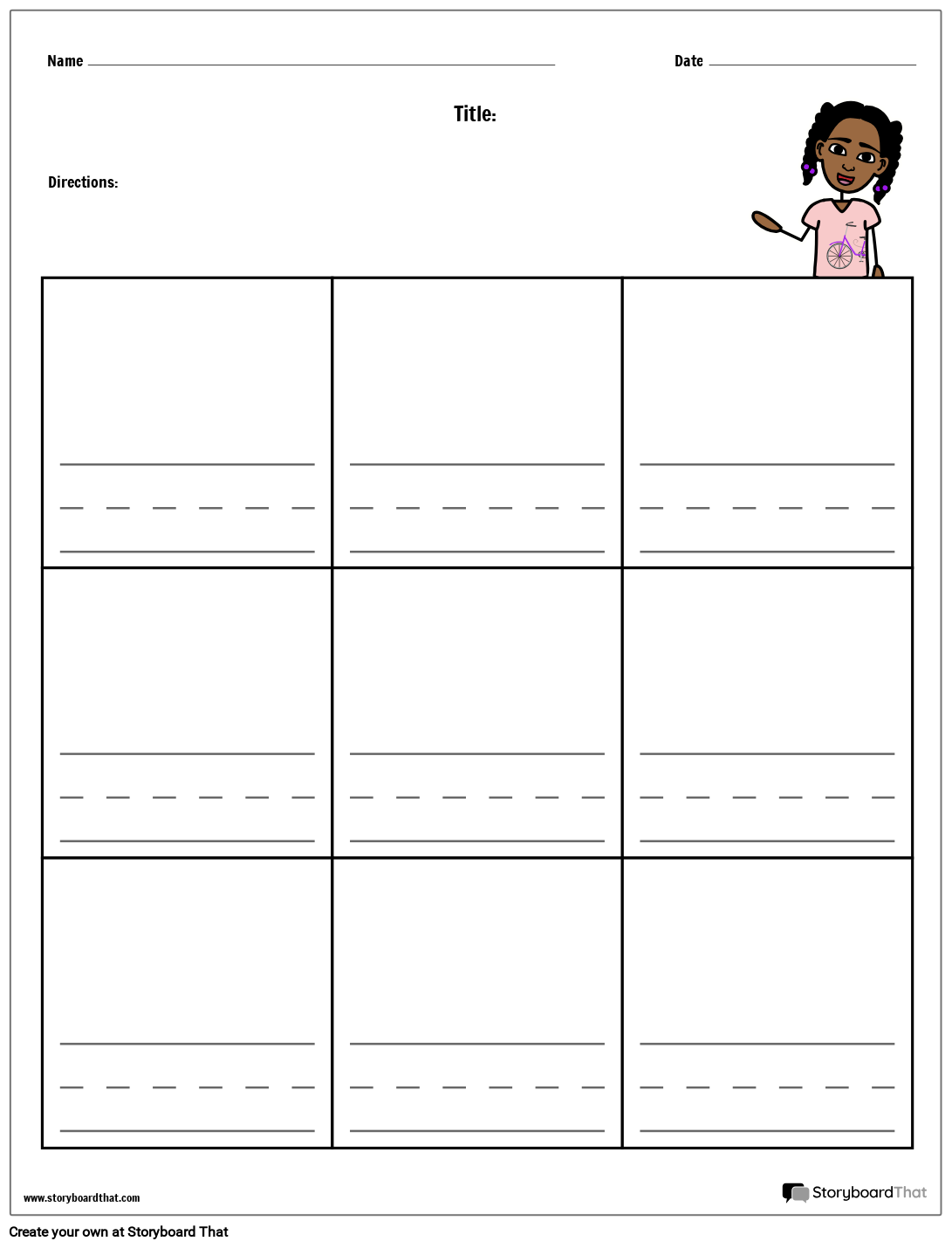 Storyboard That Free Handwriting Worksheet Templates
