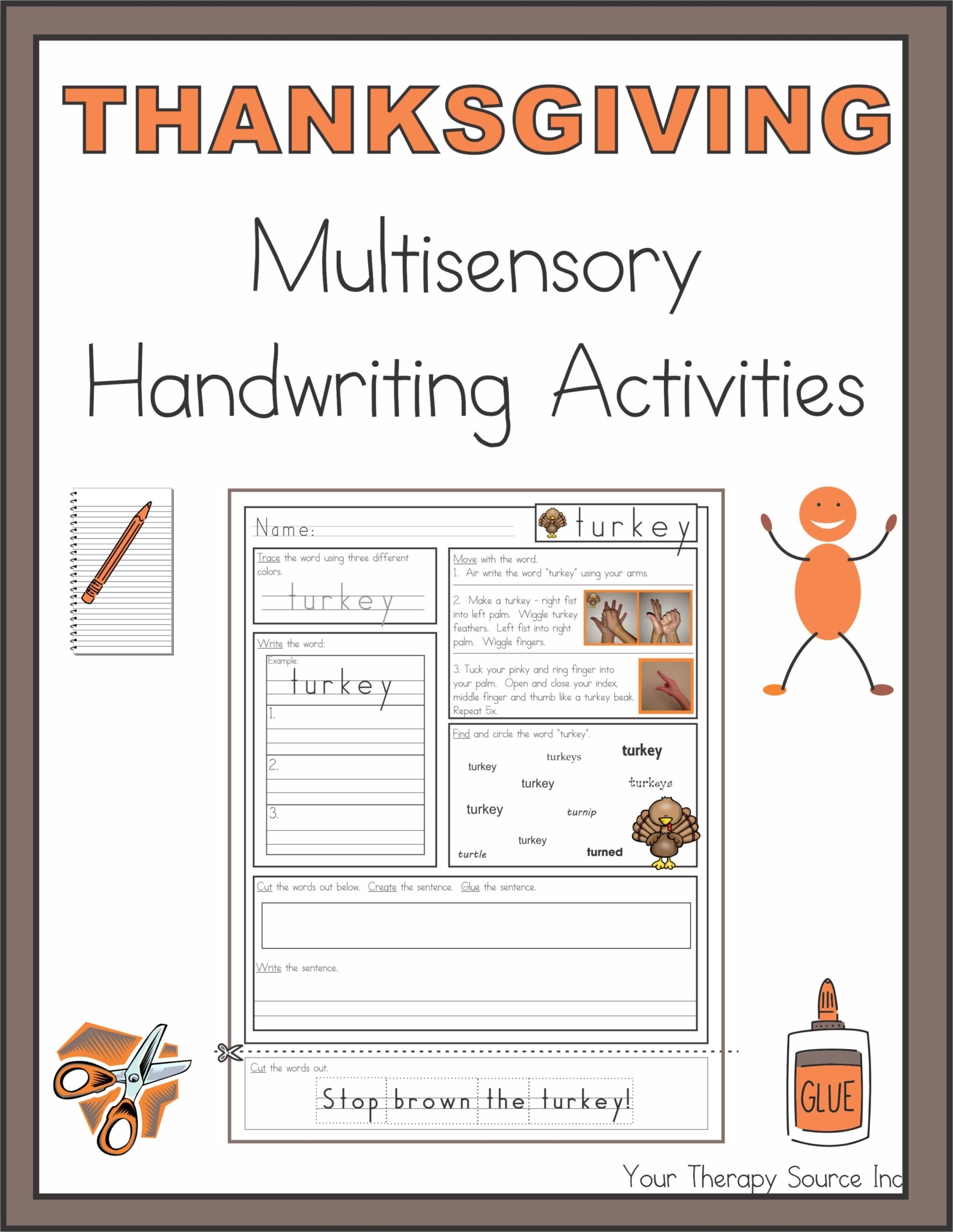 thanksgiving handwriting worksheets