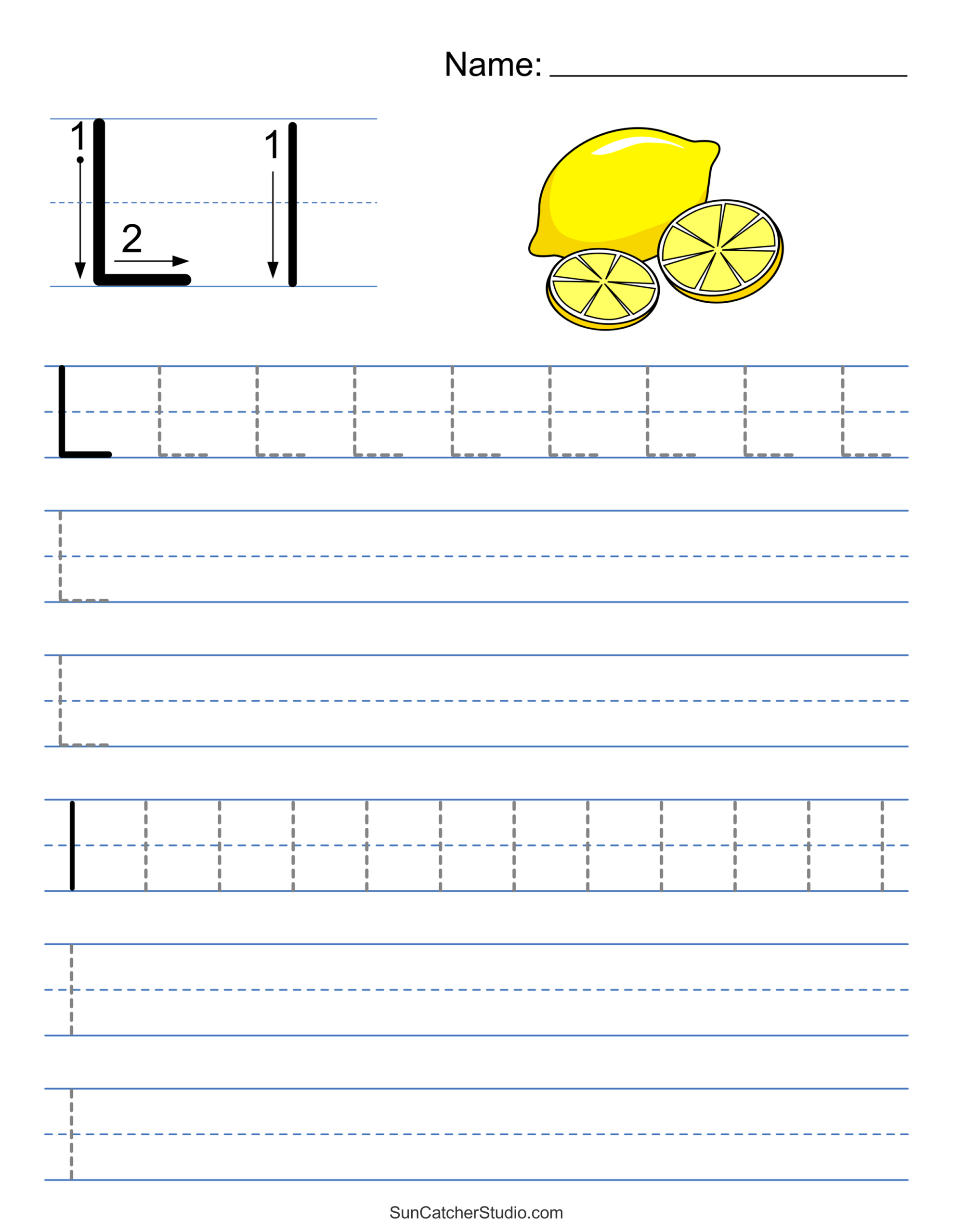 l handwriting worksheet