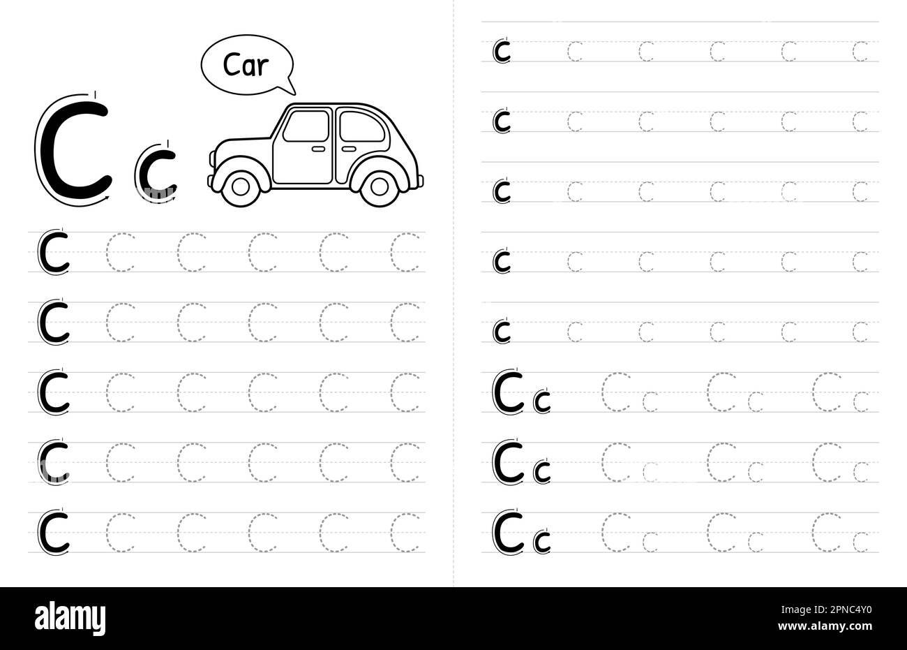 Tracing Letter C Black And White Stock Photos Images Alamy