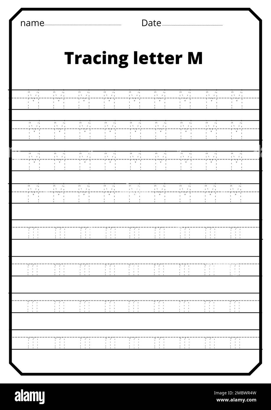 Tracing Letter M Cut Out Stock Images Pictures Alamy