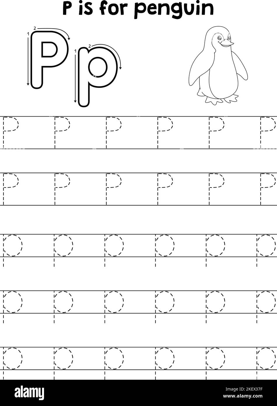Tracing Letter P Black And White Stock Photos Images Alamy