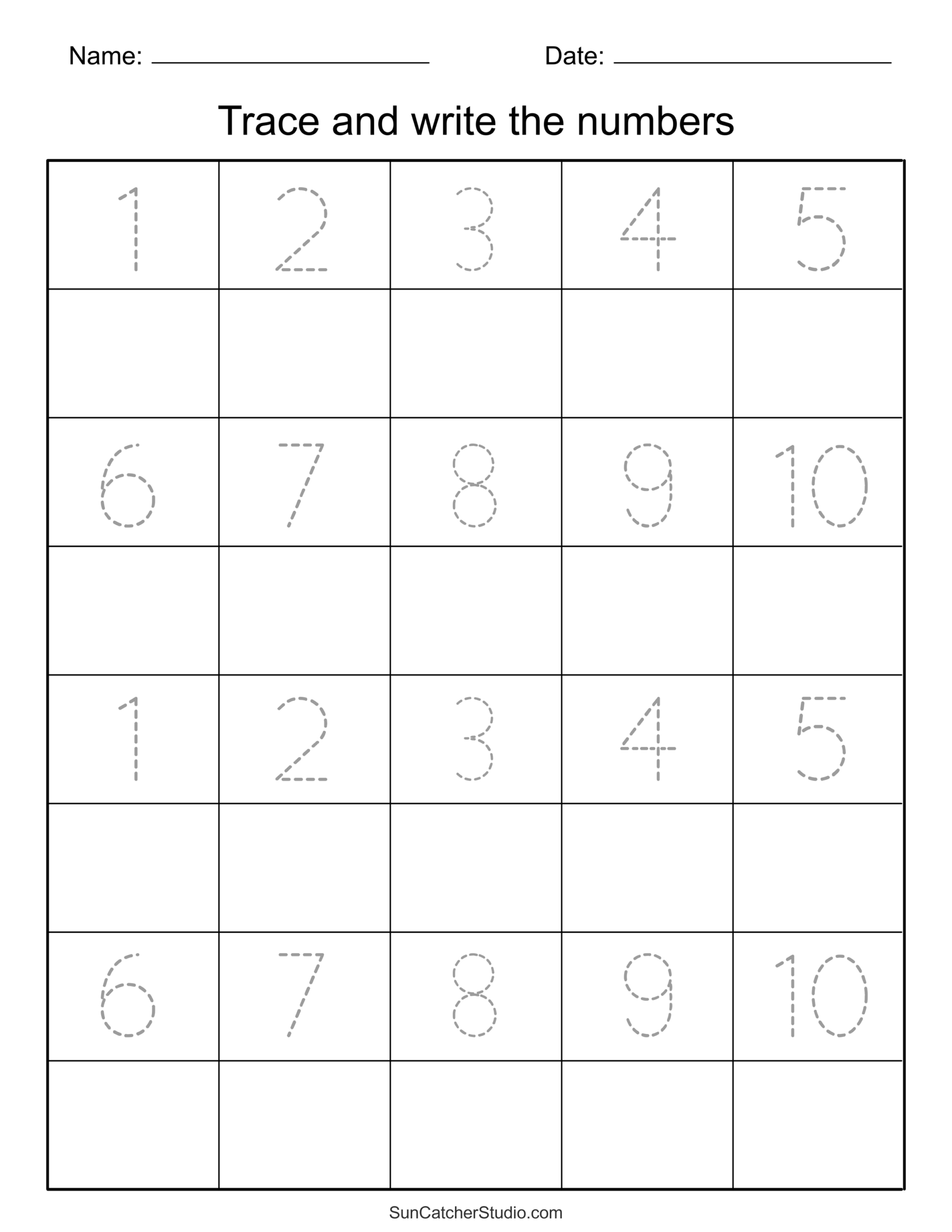 Tracing Numbers Free Printable Practice PDF Worksheets Free Printables Lettering SVG Files Tools Apps