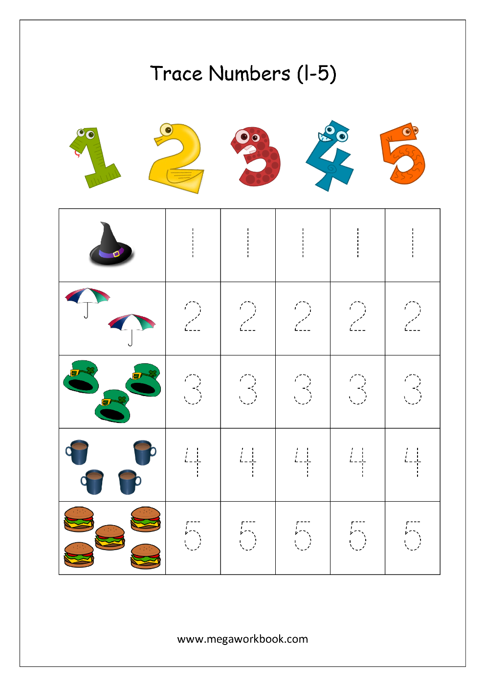 number handwriting worksheets for kindergarten