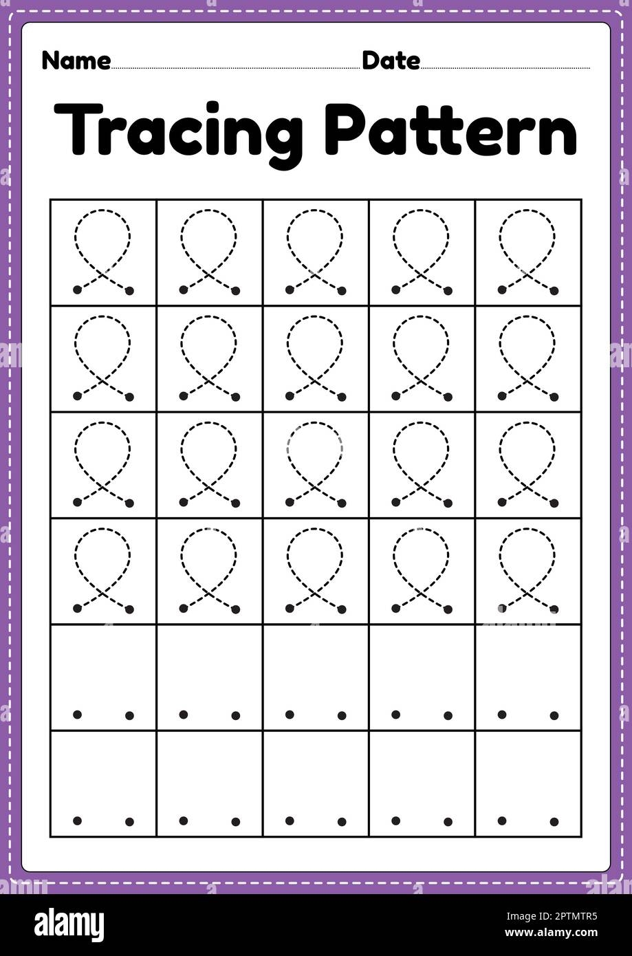 Tracing Pattern Loop Lines Worksheet For Kindergarten Preschool And Montessori School Kids To Improve Handwriting Practice Activities Stock Photo Alamy