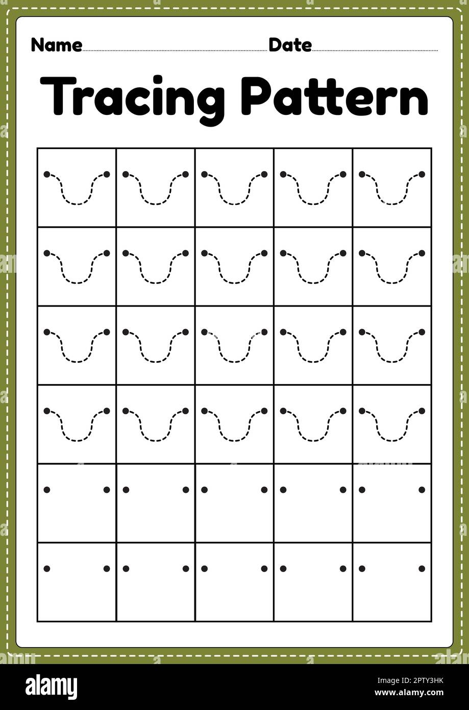 Tracing Pattern Wave Lines Worksheet For Kindergarten Preschool And Montessori School Kids To Improve Handwriting Practice Activities Stock Photo Alamy