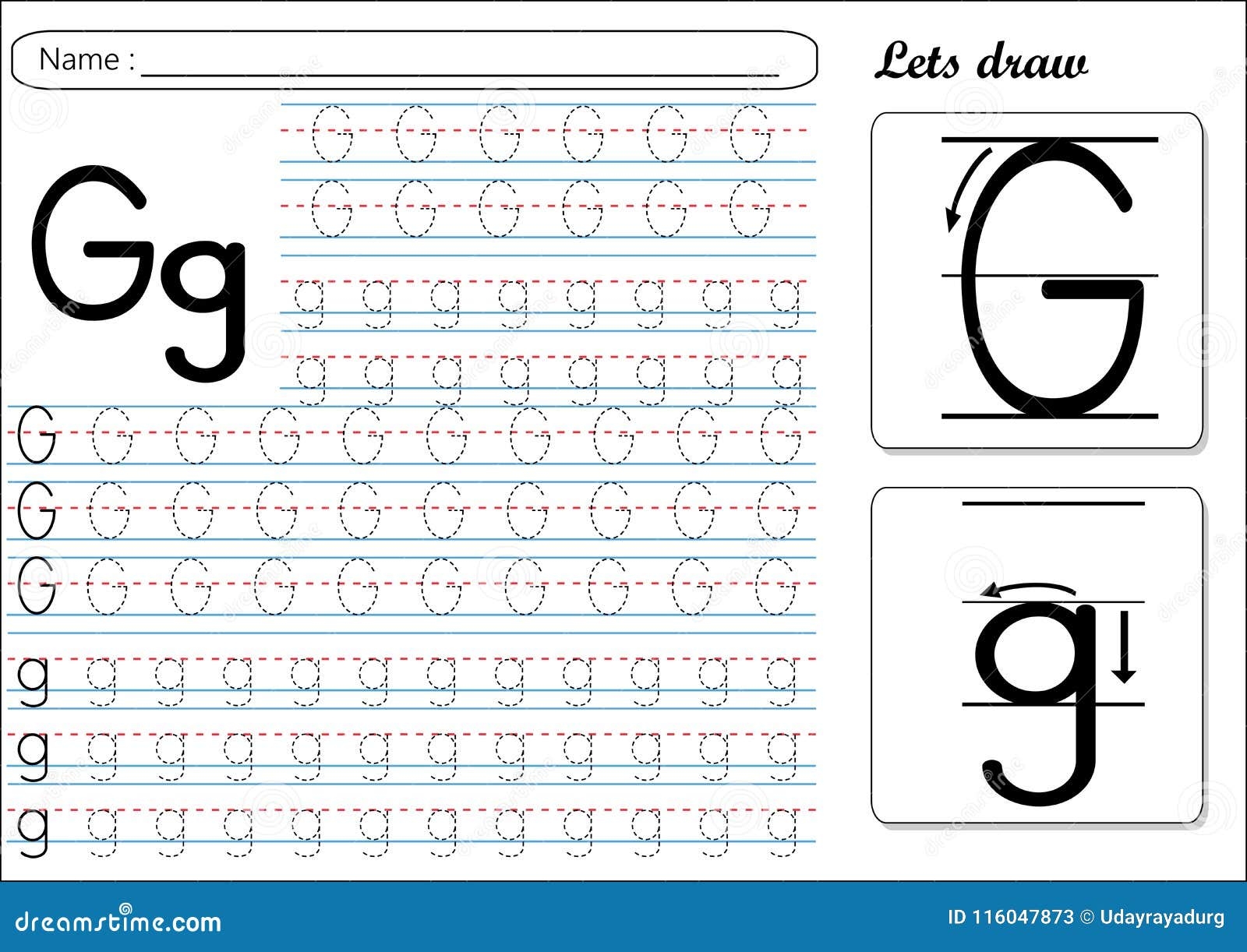 g handwriting worksheet