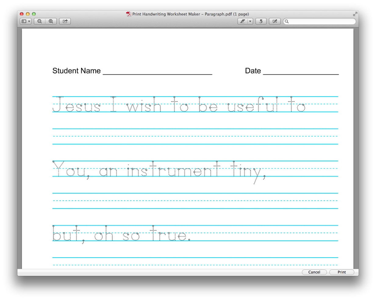 free printable handwriting worksheet maker