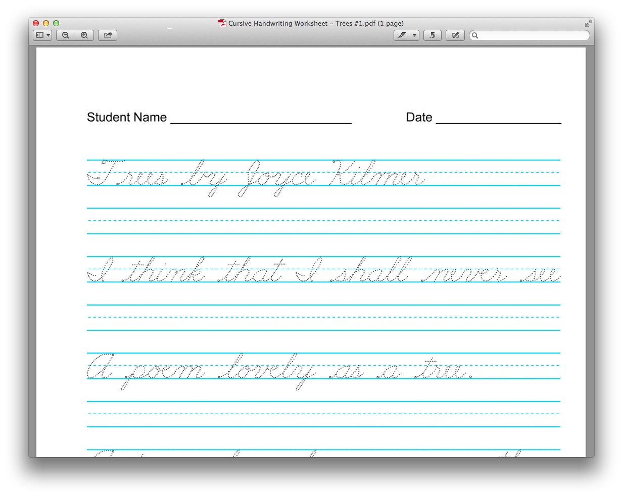 handwriting worksheet generator cursive