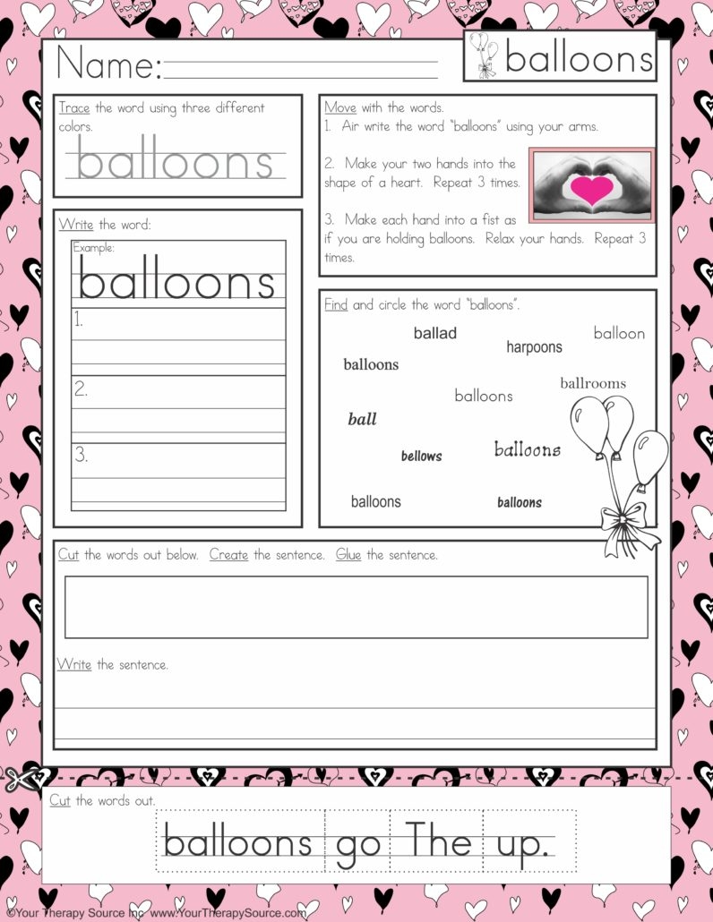 Valentine s Day Multisensory Handwriting Activity Your Therapy Source