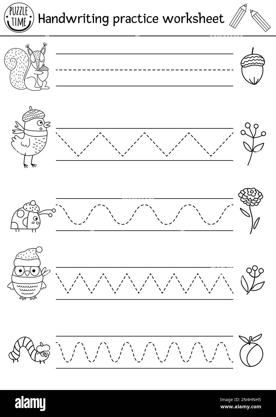 Vector Thanksgiving Handwriting Practice Worksheet Autumn Printable Black And White Activity For Pre school Children Fall Tracing Game For Writing S Stock Vector Image Art Alamy