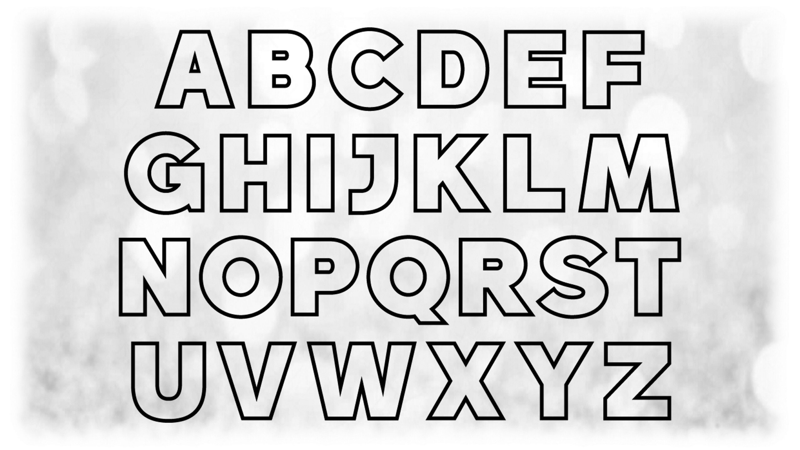 Word Clipart Black Outline Simple Alphabet Letter Templates Grouped On ONE Single Sheet Digital Download SVG NOT Installable Font File Etsy
