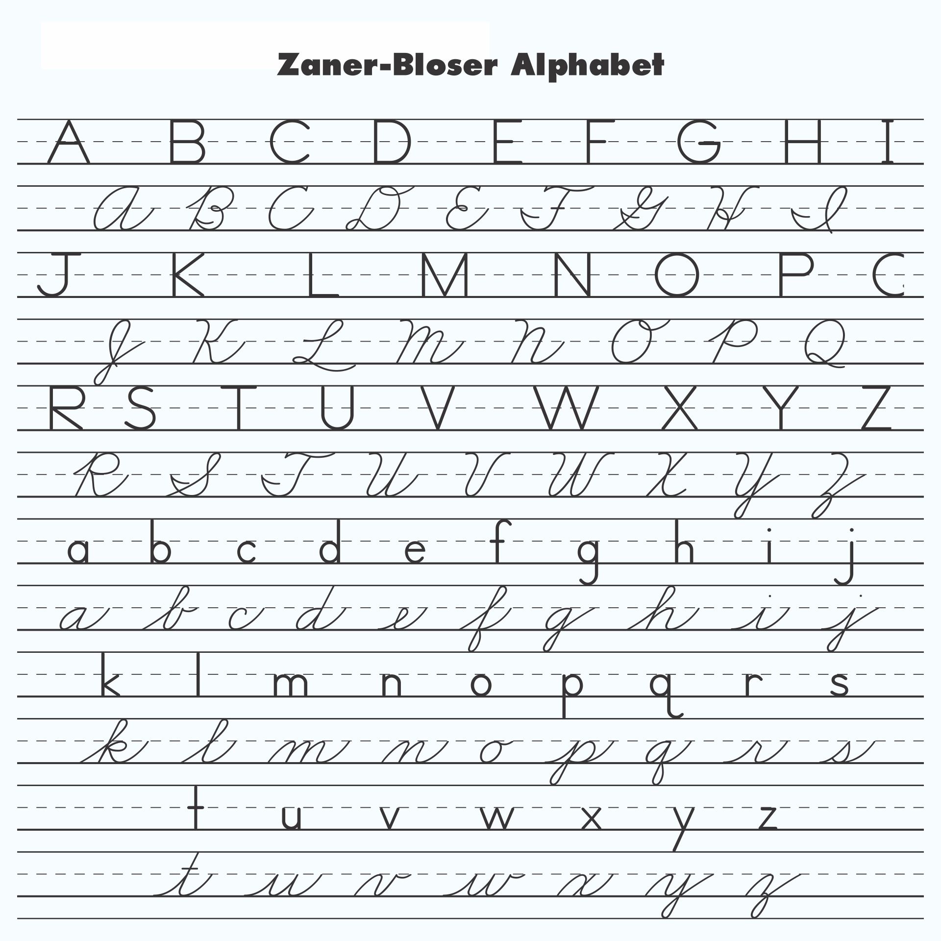 Zaner Bloser Handwriting Chart 10 Free PDF Printables Printablee