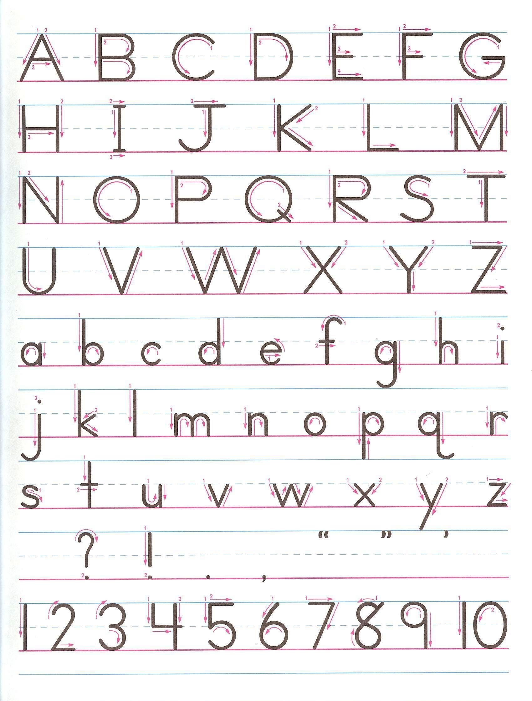 Zaner Bloser Manuscript Alphabet 10 Free PDF Printables Printablee Worksheets Library