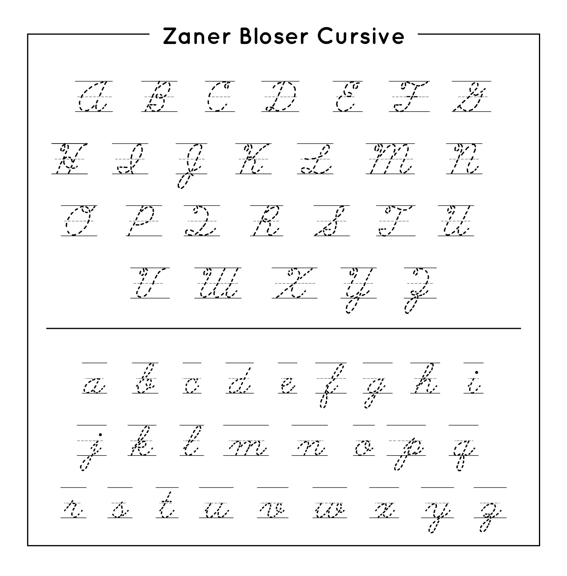 handwriting zaner bloser worksheets